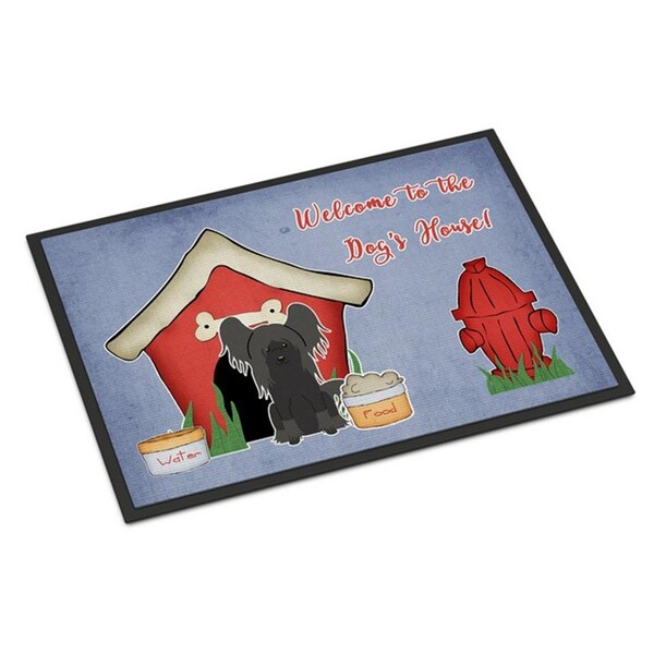 Carolines Treasures Dog House Collection Chinese Crested Black Indoor or Outdoor Mat, 18 x 0.25 x 27 in. BB2866MAT - main